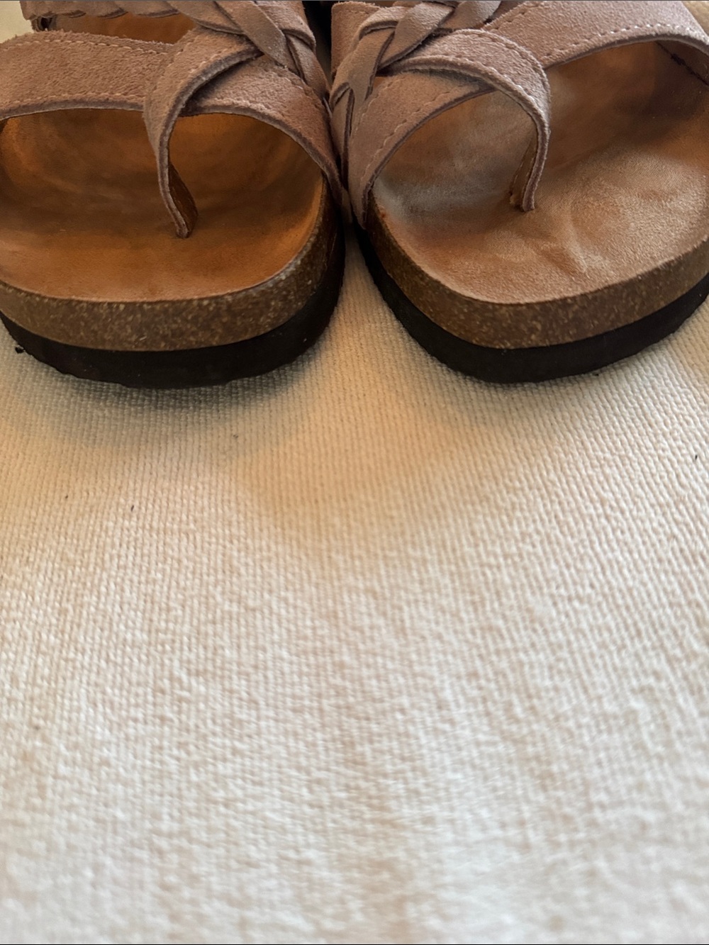 White Mountain Footbeds Hazy Braided Strappy Sandals in Mauve - Sz8 - Like New - Picture 10 of 10